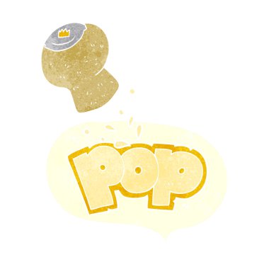 FreeHand retro karikatür şampanya mantar 