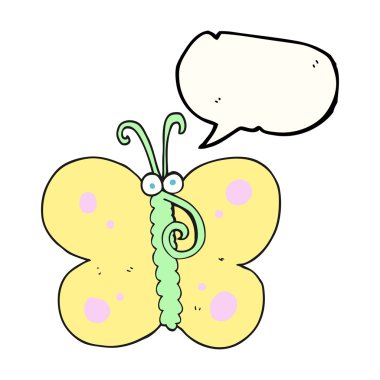 konuşma kabarcık karikatür kelebek