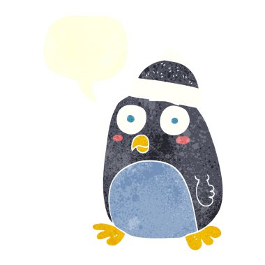 FreeHand retro karikatür penguen