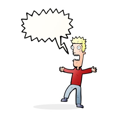 Çizgi film konuşma balonuyla adamı dehşete düşürdü.