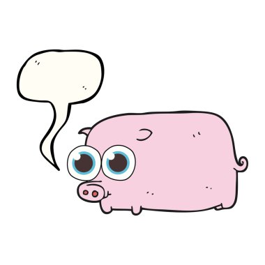 konuşma kabarcık karikatür piglet iri güzel gözlü