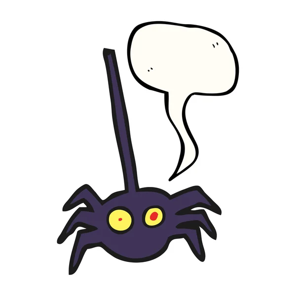 Discours bulle dessin animé halloween araignée — Image vectorielle