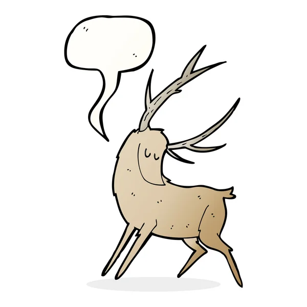 Cartoon stag with speech bubble — Stock Vector