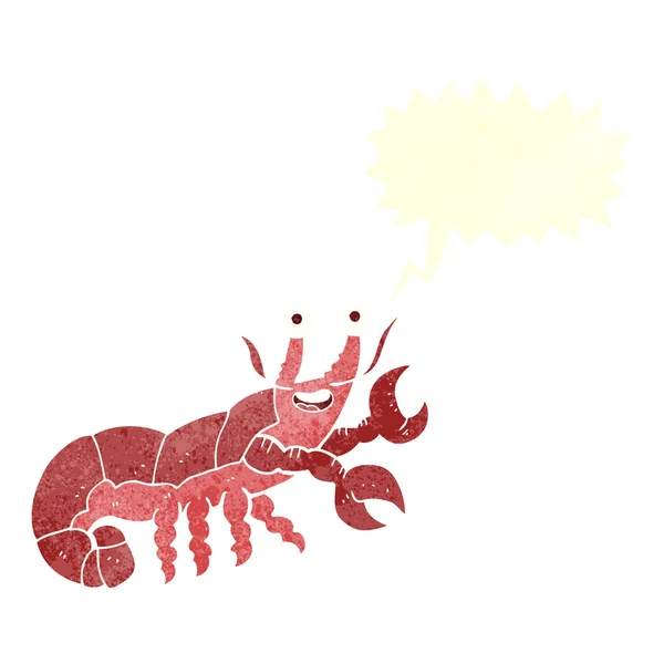 Homard caricature rétro à main levée — Image vectorielle