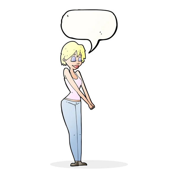 Contenu de bande dessinée femme avec bulle de parole — Image vectorielle