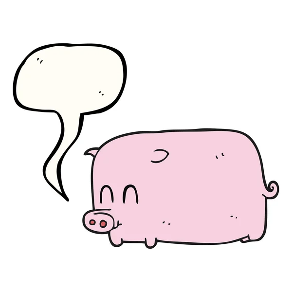 Konuşma kabarcık karikatür domuz — Stok Vektör