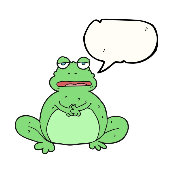 Speech bubble cartoon frog — Stock Vector