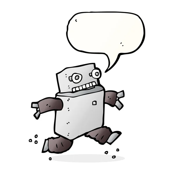 音声バブル付きの漫画ロボット — ストックベクタ