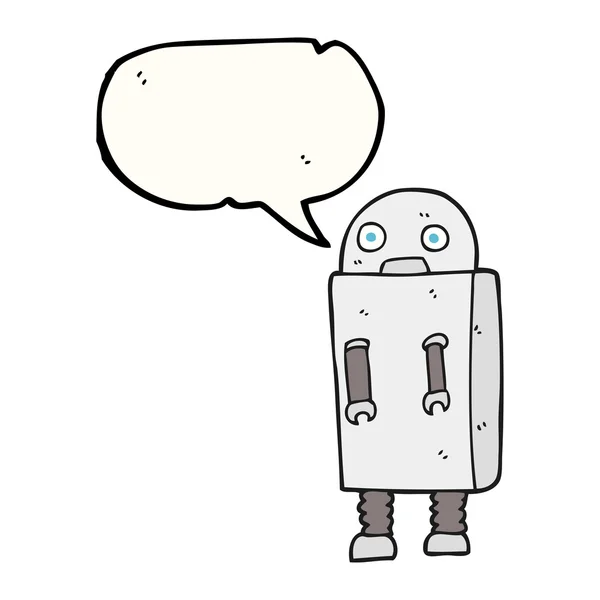Robot kreskówka mowy Bańka — Wektor stockowy