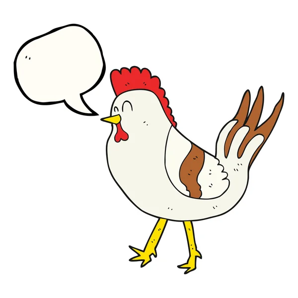 Řeči bubliny cartoon kuře — Stockový vektor