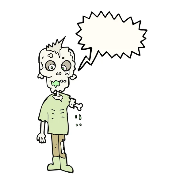 Voz burbuja dibujos animados zombie — Vector de stock