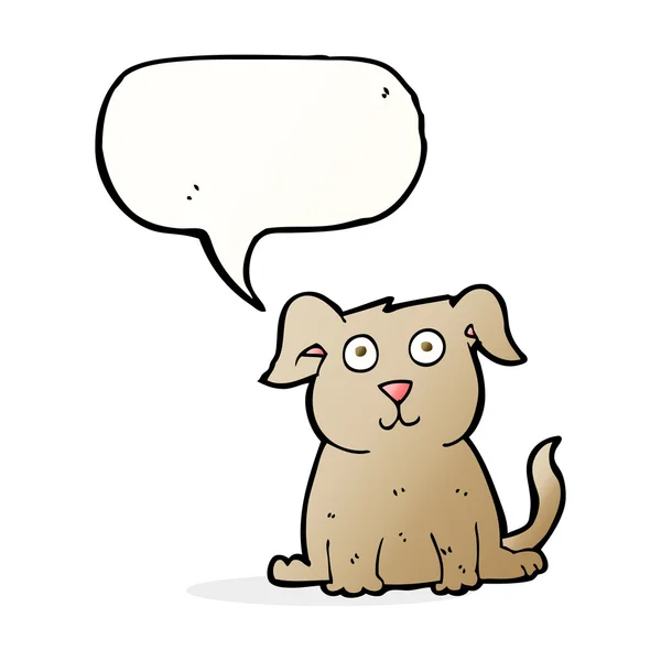 Dibujos animados perro feliz con burbuja de habla — Archivo Imágenes Vectoriales