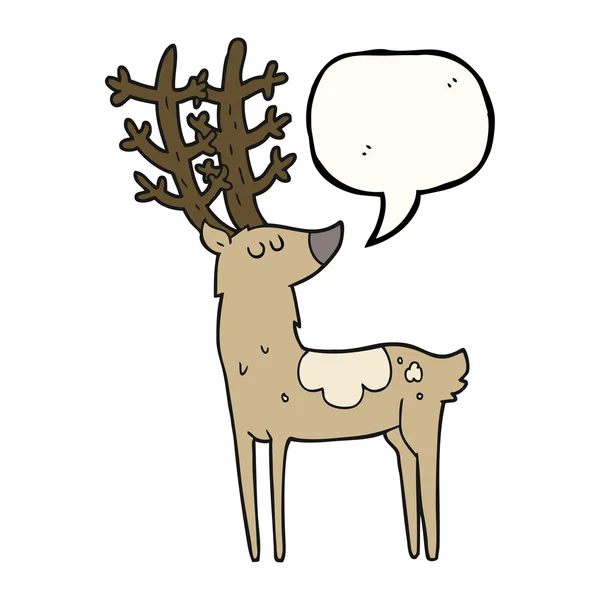 Speech bubble cartoon stag — Stock Vector