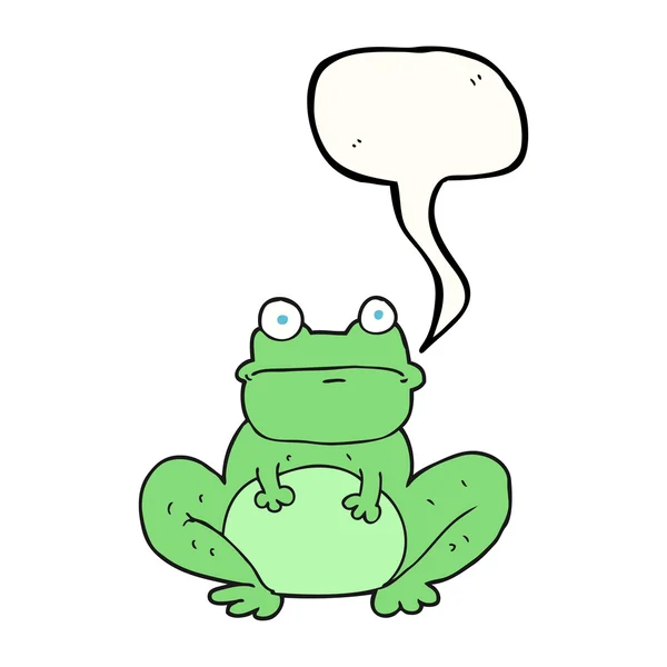 Speech bubble cartoon frog — Stock Vector