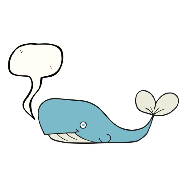 Speech bubble cartoon whale — Stock Vector