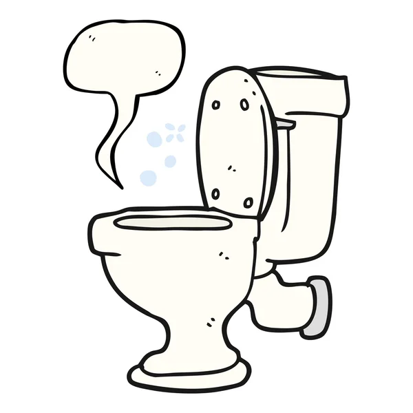 Toespraak bubble cartoon toilet — Stockvector