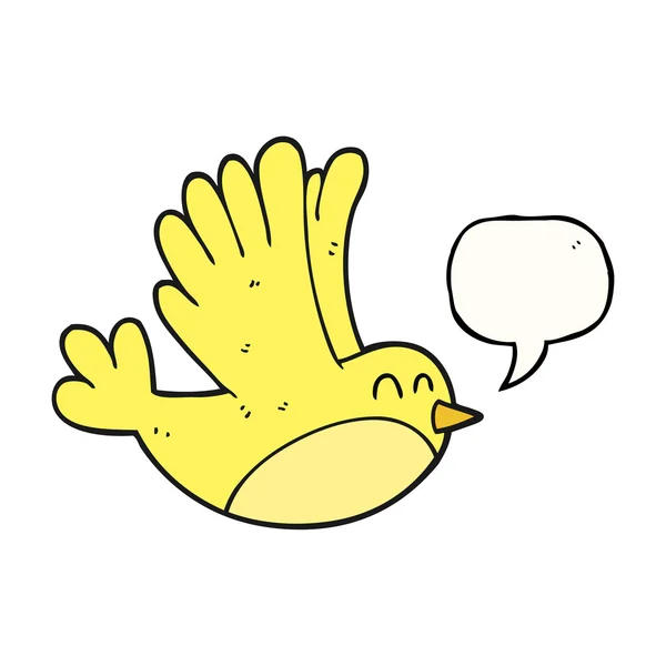 Fala bolha desenho animado pássaro — Vetor de Stock