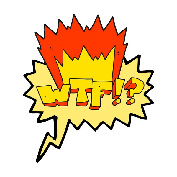 Simbolo WTF del fumetto della bolla di discorso — Vettoriale Stock