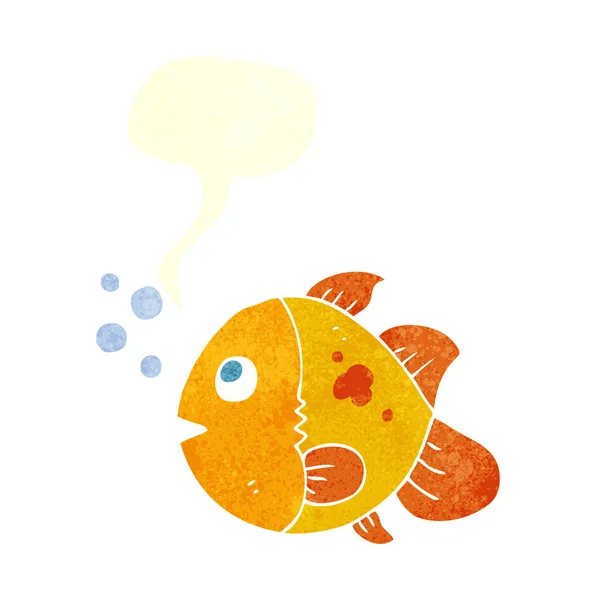 Pratende goudvis/goudvis met letters — Stockvector