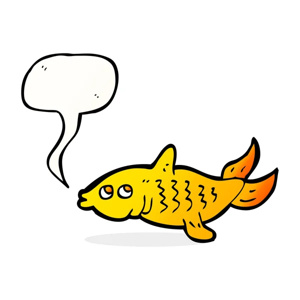 Peces de dibujos animados con burbuja del habla — Vector de stock