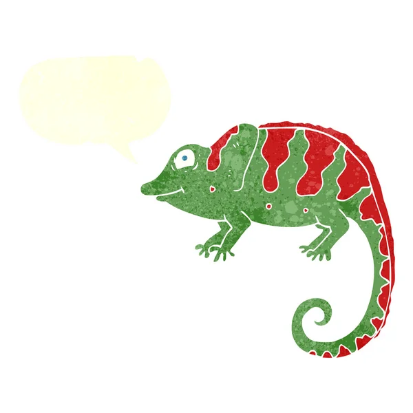 Od ruky kreslené retro chameleon — Stockový vektor