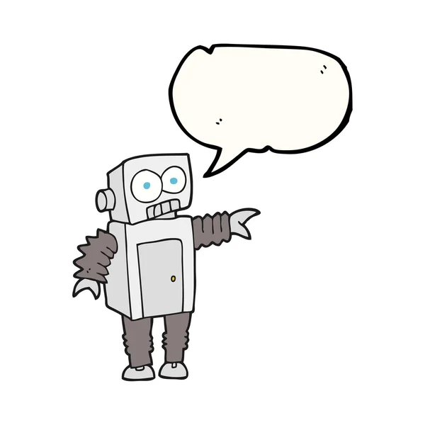 Ρομπότ γελοιογραφία φούσκα ομιλία — Διανυσματικό Αρχείο