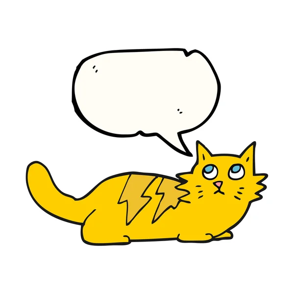 Speech bubble cartoon cat — Stock Vector