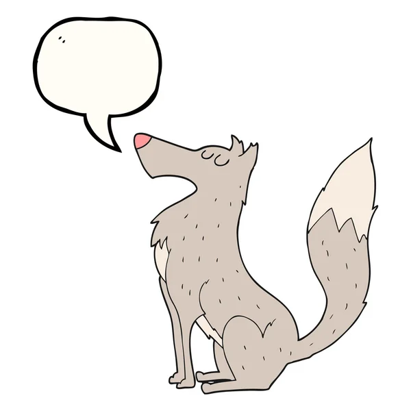 Λύκος γελοιογραφία φούσκα ομιλία — Διανυσματικό Αρχείο