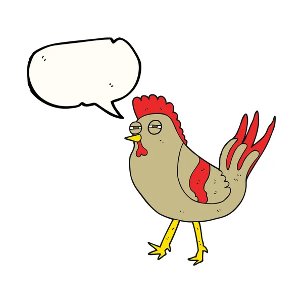 Voz burbuja dibujos animados pollo — Vector de stock