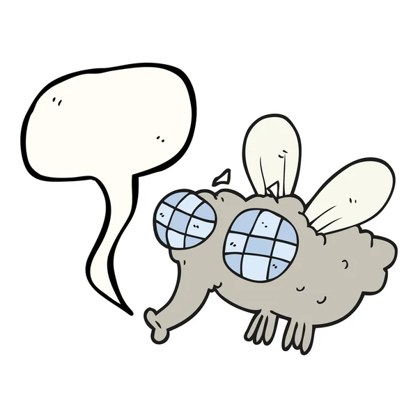 Mowy Bańka kreskówka mucha — Wektor stockowy