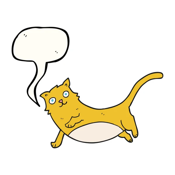 Discorso bolla cartone animato gatto — Vettoriale Stock