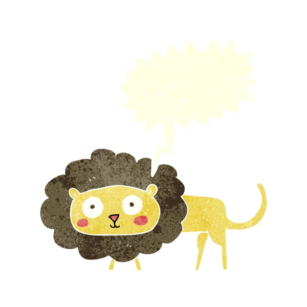 Lion de dessin animé rétro à main levée — Image vectorielle