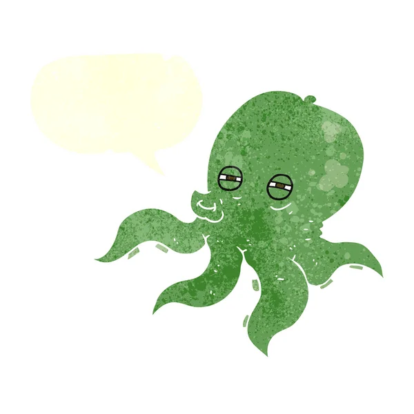 Pulpo de dibujos animados retro a mano alzada — Archivo Imágenes Vectoriales