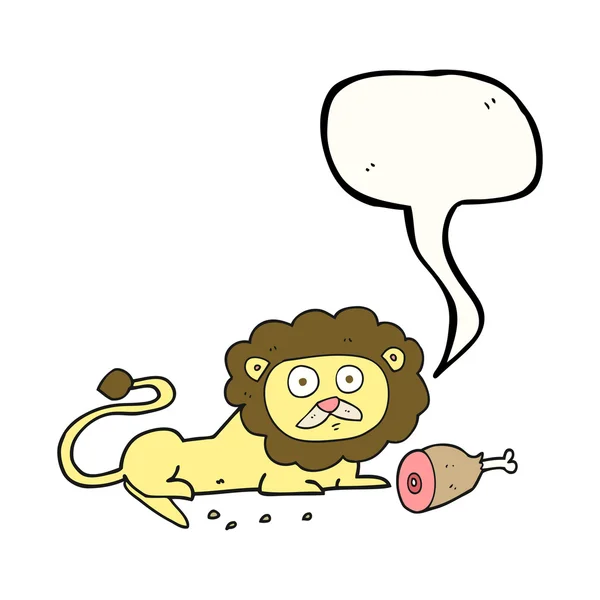 Discorso bolla cartone animato leone — Vettoriale Stock