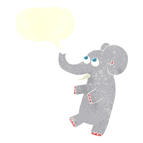 Odręczne retro kreskówka słodki słoń — Wektor stockowy