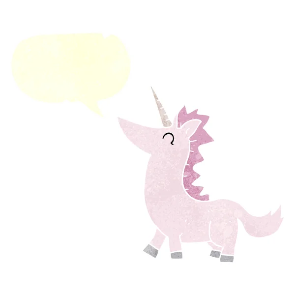 Mano libera retro cartone animato unicorno — Vettoriale Stock