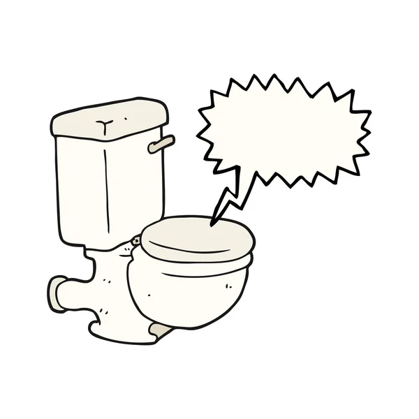 Toespraak bubble cartoon toilet — Stockvector