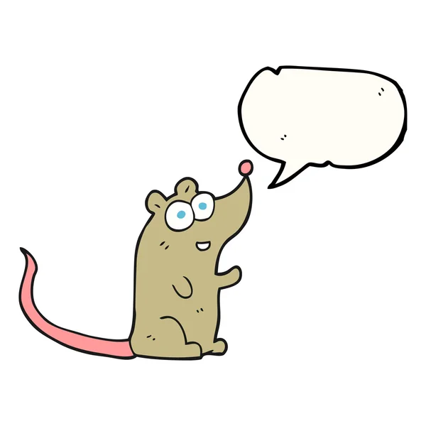Voz burbuja ratón de dibujos animados — Vector de stock