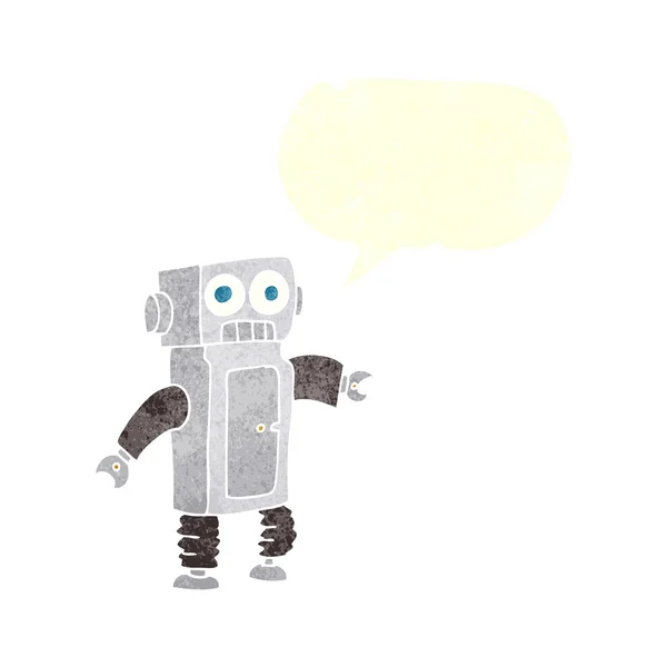 Robot dessin animé drôle avec la parole — Image vectorielle
