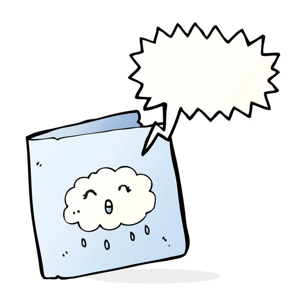 Tarjeta de dibujos animados con patrón de nube con burbuja de habla — Archivo Imágenes Vectoriales