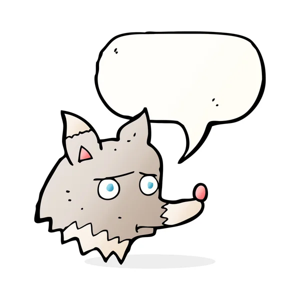 Мультфильм несчастный волк с пузырьком речи — стоковый вектор