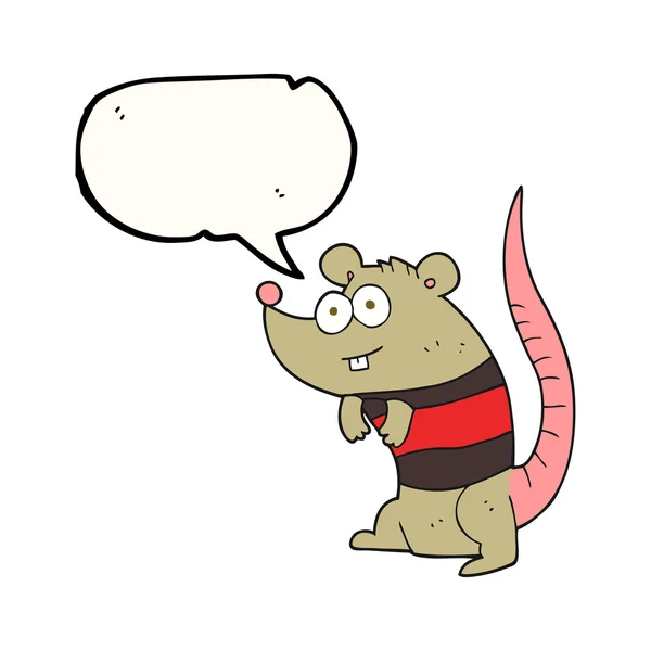 Toespraak bubble cartoon rat — Stockvector