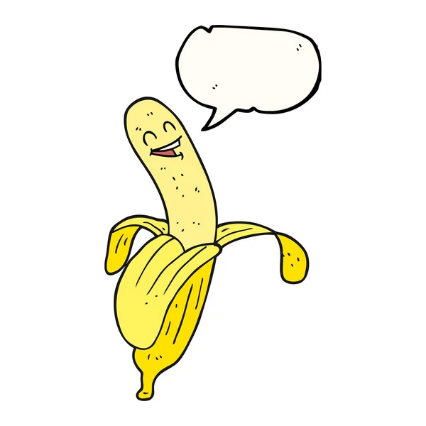 Toespraak bubble cartoon banaan — Stockvector