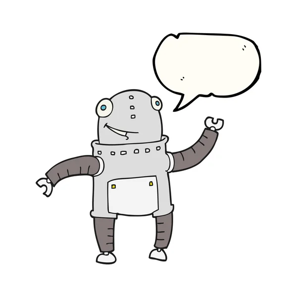 Robot kreskówka mowy Bańka — Wektor stockowy