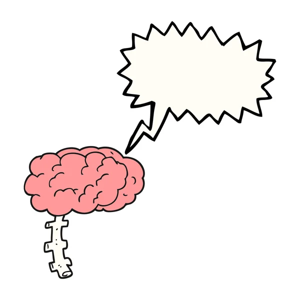 Φούσκα ομιλία γελοιογραφία εγκεφάλου — Διανυσματικό Αρχείο