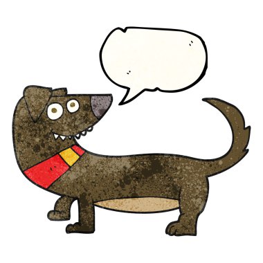 konuşma balonu dokulu karikatür köpek