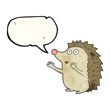 konuşma balonu dokulu karikatür sevimli kirpi