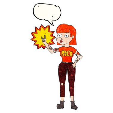 konuşma balonu dokulu karikatür kaya kız