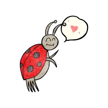 konuşma balonu dokulu karikatür uğur böceği