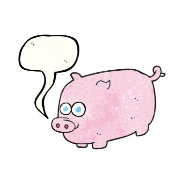 konuşma dokulu kabarcık karikatür domuz